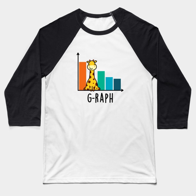 G-raph Cute Giraffe Graph Pun Baseball T-Shirt by punnybone